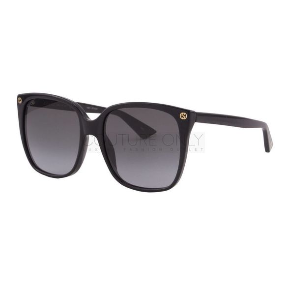 New GUCCIÂ Women Sunglasses OversizedâBlack Square GG0022S-001 Gray Gradient Lens - Picture 3 of 12